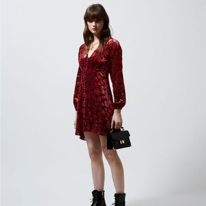 The Kooples- Faded Roses Burnout Mini Dress- size 3